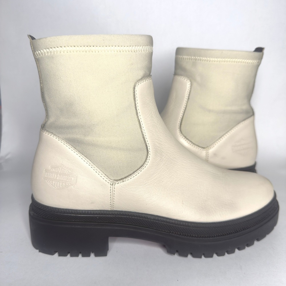 Harley-Davidson Lenora 6" D84788 Womens White Leather Casual Dress Boots 8.5